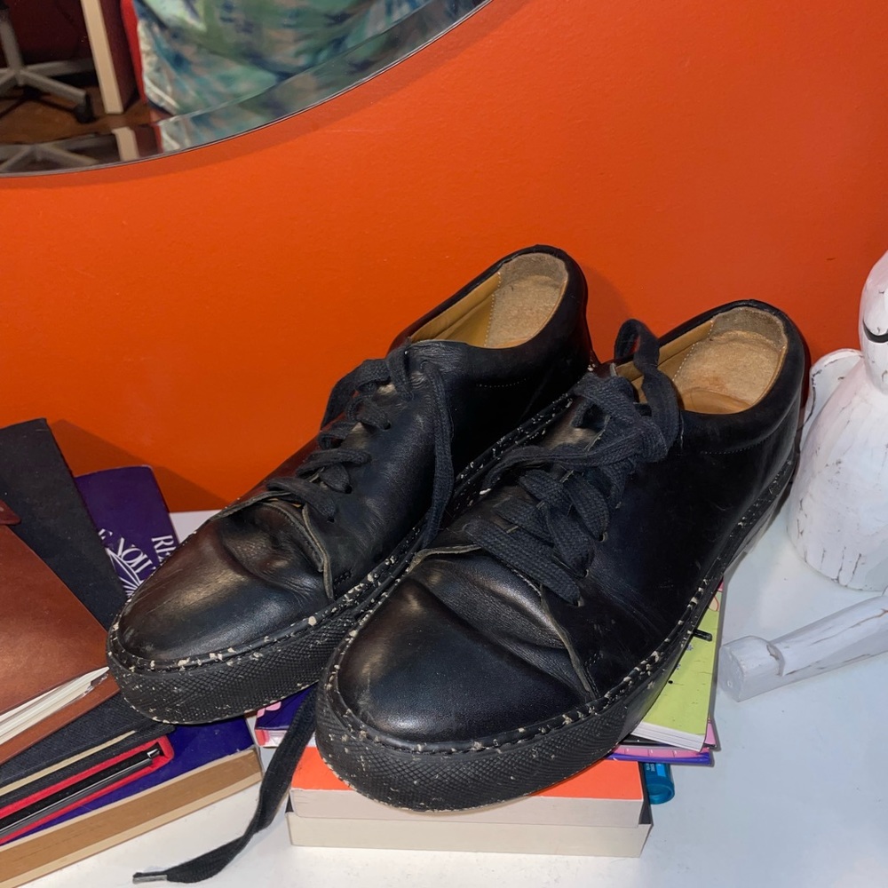 Black Speckled Sole Acne Sneakers